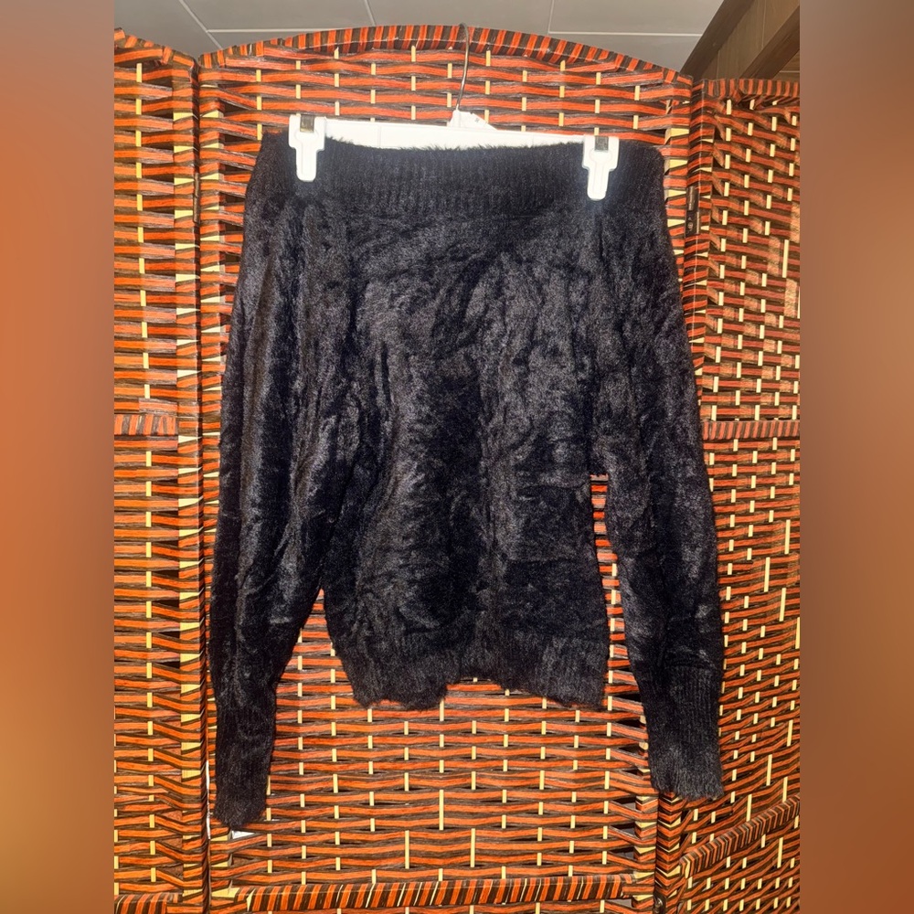 Express Black Off-the-Shoulder Sweater